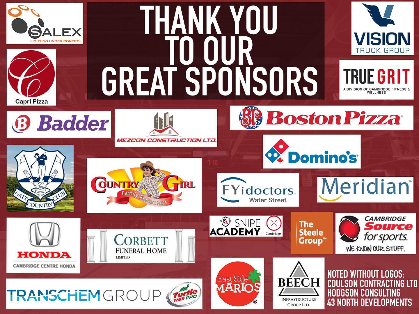 This season would not be possible without our amazing sponsors for our 2021/22 hockey season. 

Please give each of our sponsors some love by checking out the products/services they have to offer and support some local and family owned businesses!
