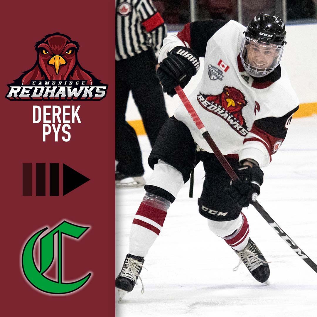 The Cambridge RedHawks have traded our 2021/22 captain Derek Pys to the @spcrusaders in the AJHL. Derek was a major piece in our run to the Cherrey Cup this past season, putting up 59 points in 61 games throughout the season. 

We’d like to thank Derek for everything he has done for this organization and we wish him the best on his new hockey adventure out west!

#RedHawksRiseUp